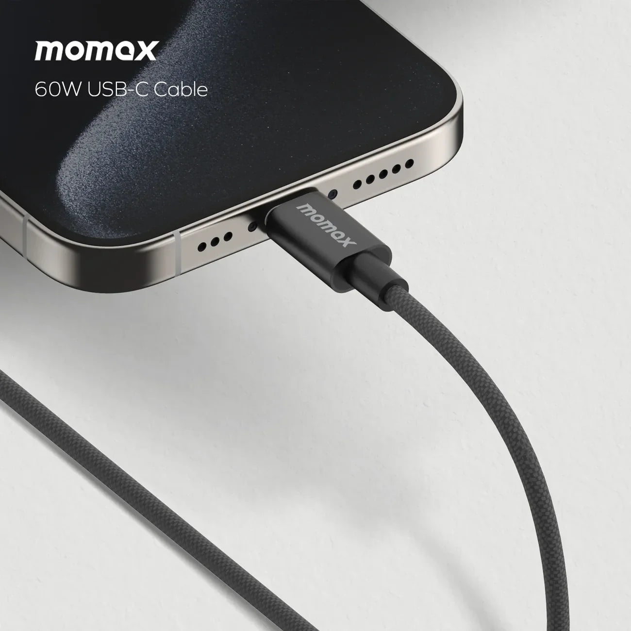 كيبل موماكس Elite 60W USB-C نصف متر | أسود كيبل موماكس Elite 60W USB-C نصف متر | أسود